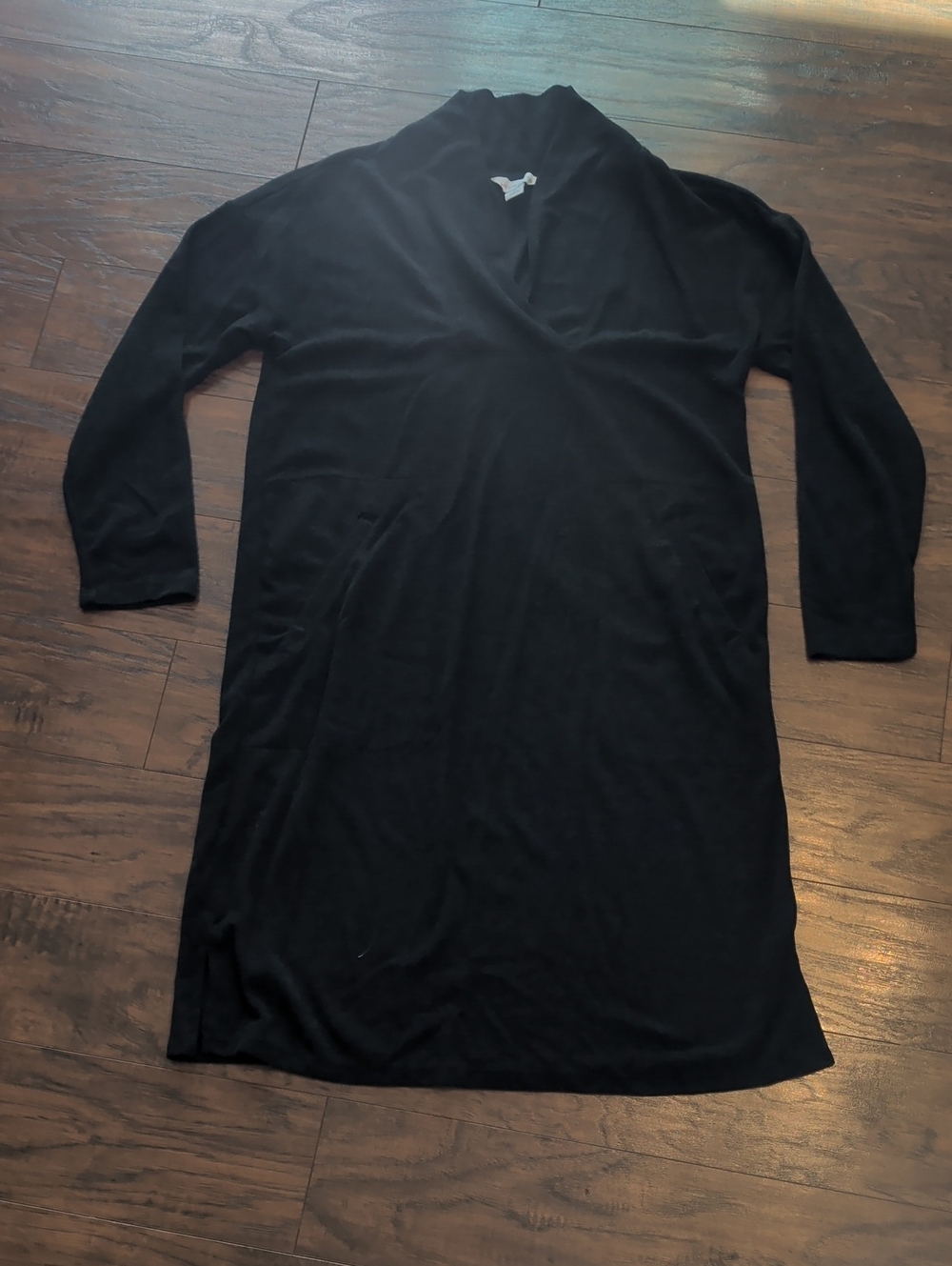 Liz Claiborne Dark Charcoal 3/4-Sleeve Sweater-Style Dress